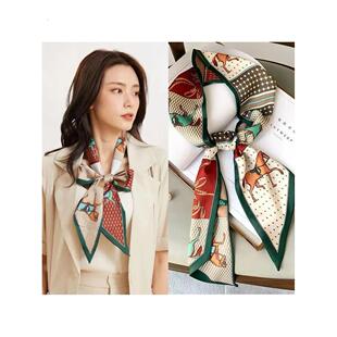 女士腰带丝巾配牛仔裤皮带丝巾细丝绸装饰裙子长条裤子布料布条