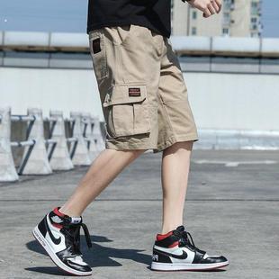 短裤子夏季男款工装五分裤美式复古夏天潮牌2024新款休闲宽松中裤