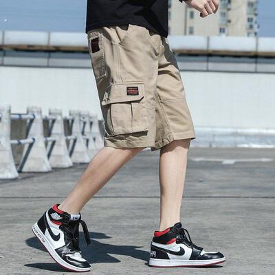 短裤子夏季男款工装五分裤美式复古夏天潮牌2024新款休闲宽松中裤