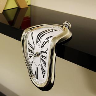 创意家表角扭曲时钟融化时钟表角装饰时钟罗马数字墙时钟覆古时钟