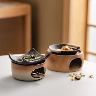 禅意家用复古手作烘烤炉陶瓷熏香植物雪松香薰炉烤茶炉桌面摆件