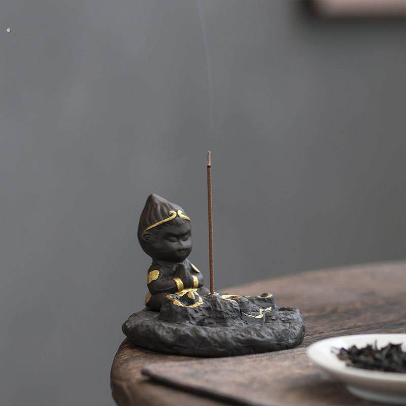 陶瓷祥云线 线香插禅意香道卧香薰炉茶宠装饰室内紫砂立式线 线香