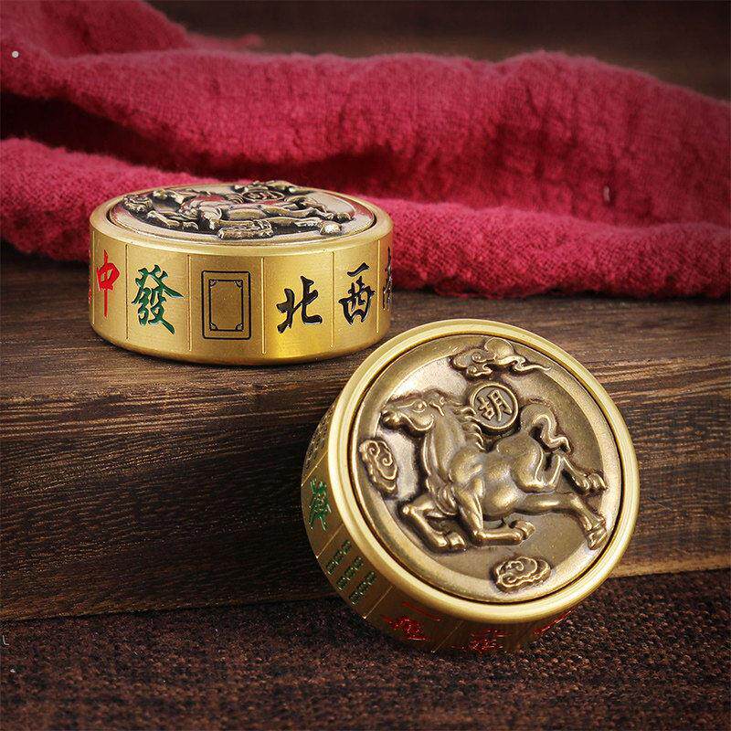 转转手把件男士解压盘玩黄铜麻将指尖陀螺马上胡减压神器把把壶