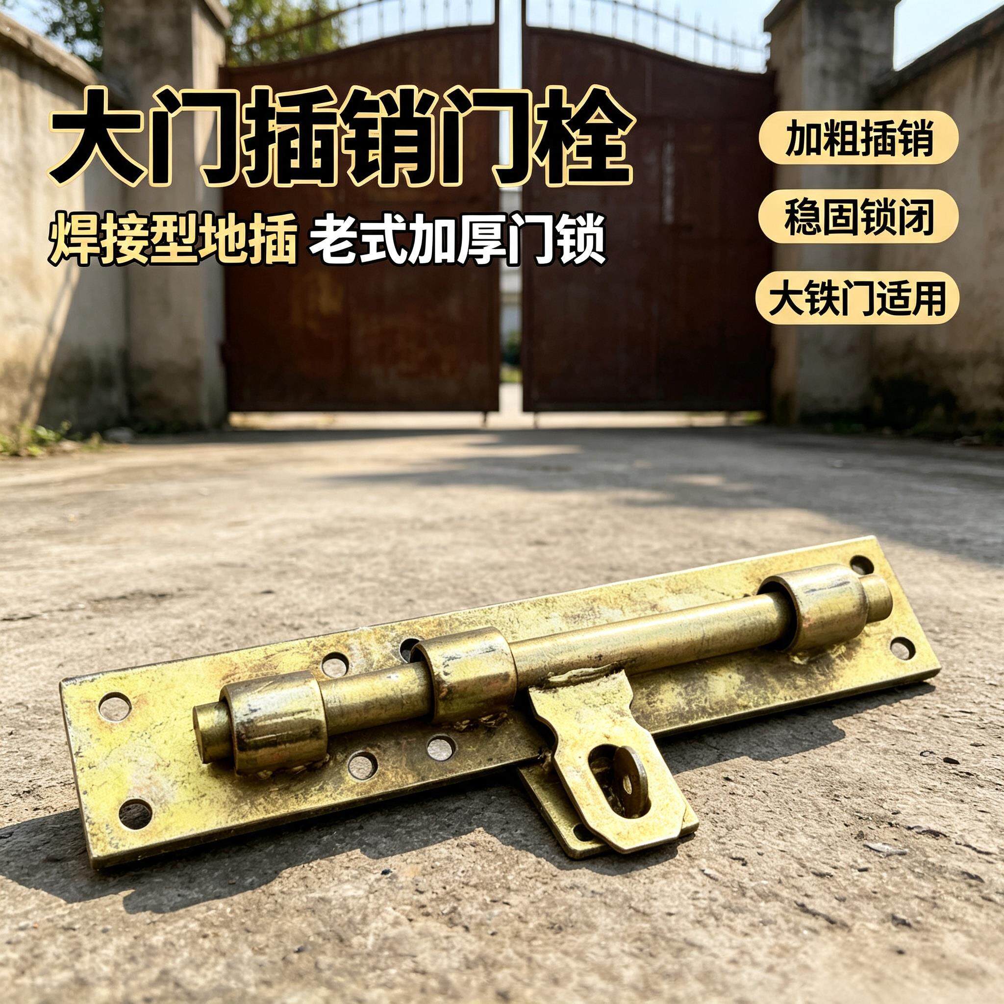 老式门扣锁入户门内反锁门用插销不锈钢门栓老式锁门栓挂锁焊接型