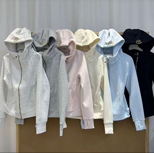 春秋季新款连帽卫衣外套女瑜伽服修身显瘦收腰拉链开衫上衣年款潮