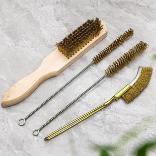 盆景丝雕造型工具舍利干刷子树皮刷手动钢丝刷弯头铜丝刷盆景刷