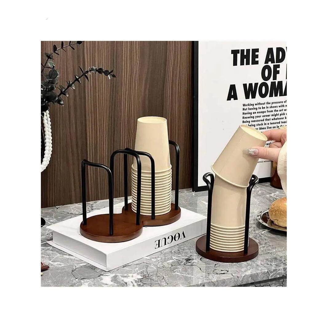 高颜值纸杯架一次性杯子取杯器桌面茶几收纳置物架茶杯咖啡杯杯架