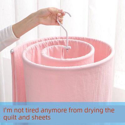 晒被子神器螺旋式家用室内蜗牛圆形可旋转衣架阳台窗外床单晾衣架