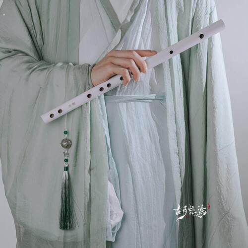 古风白色笛子拍照表演道具影楼古装汉服摄影写真舞蹈竹笛陈情流苏
