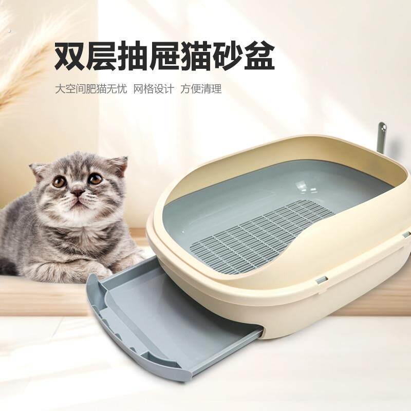 松木沸石猫砂盆双层抽屉式特大号防外溅猫厕所沙盆猫咪屎盆猫便盆
