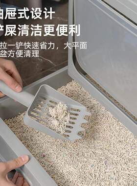 柜子猫厕所猫砂盆全封闭大号超大号抽屉顶出式防臭防外溅双层猫厕