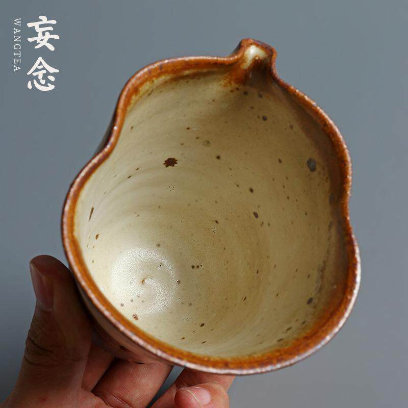 手工柴烧老岩泥窑变公道杯大茶海分茶杯陶瓷过滤匀杯功夫茶具