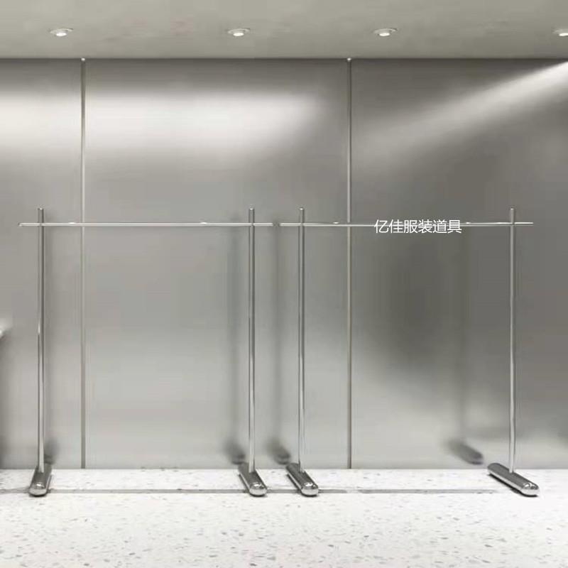 女装服装店展示架陈列架新款落地式不锈钢挂衣架中岛网红店货架子