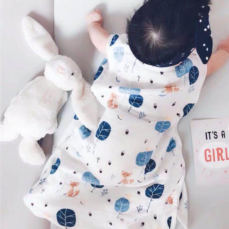 2021秋季新品婴幼儿四层竹棉背心睡袋八层儿童纱布睡袋防踢被