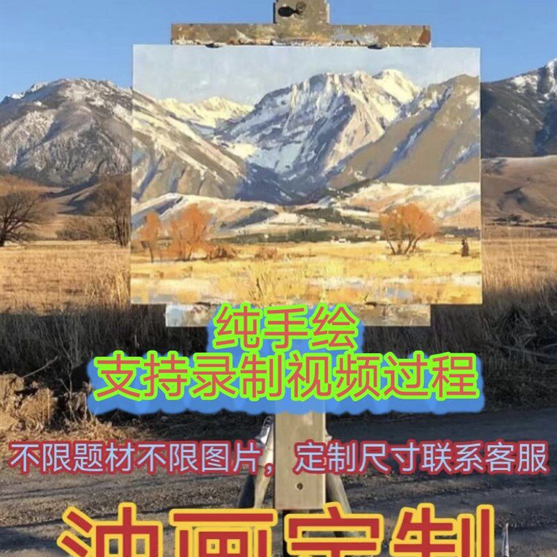 纯手绘油画来图定制人物风景宠物肖像照片装饰画客厅卧室肌理代画