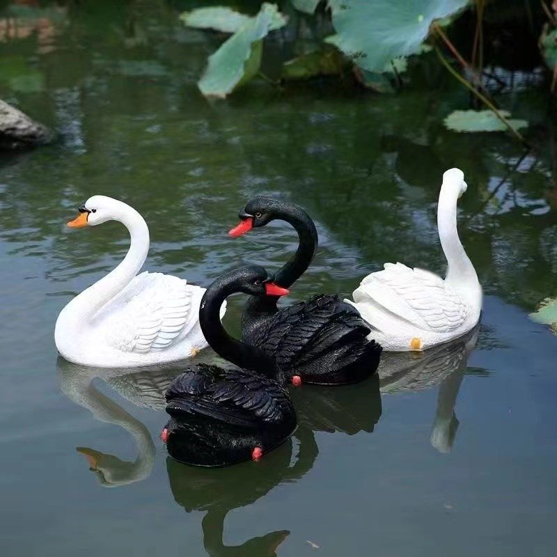 仿真小黄鸭子摆件树脂创意花园庭院水池鱼缸假山鸳鸯天鹅动物装饰,家居饰品,落地摆件,淘宝优惠券,粉丝福利购,淘宝优惠卷