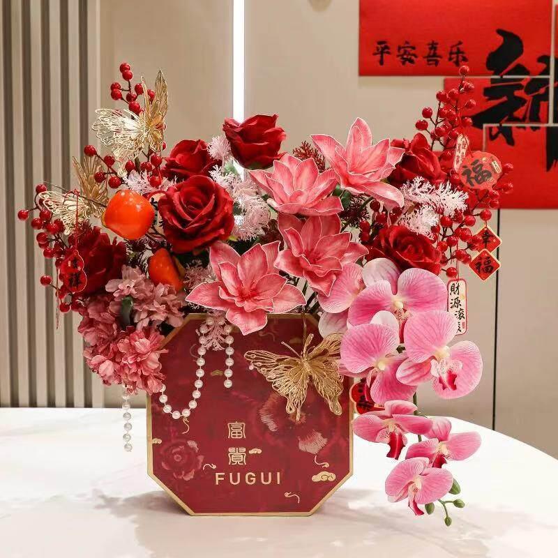 2026马年福桶新年装饰年宵花艺抱抱桶乔迁之喜新居门店铺装饰摆饰