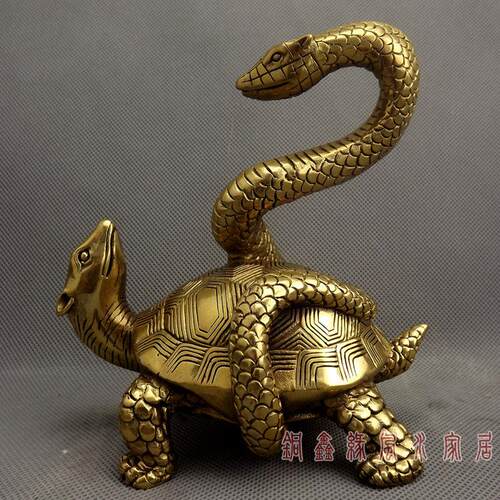 大号纯铜玄武金生龟蛇黄铜招财纳福玄武神兽龙龟北方四神摆设摆件
