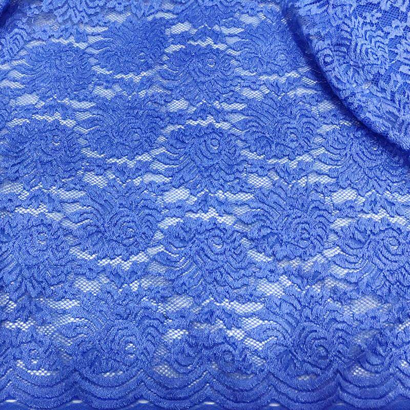 新款波浪边弹力蕾丝布料服装面料立体镂空连衣裙布料面料全包邮