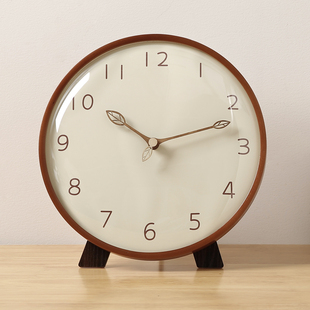 客厅座钟台式钟表摆件创意台钟卧室大号摆钟静音北欧实木时钟桌面