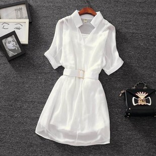 新款女装时尚连衣裙女夏吊带两件套装宽松收腰显瘦小清新雪纺裙子