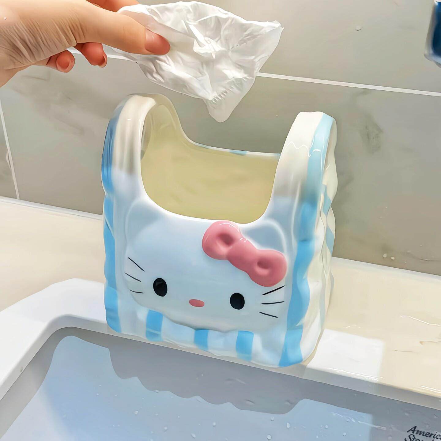 可爱小猫收纳盒可卡电通动牙刷陶瓷置物架化妆室爱洗漱台洗脸收纳