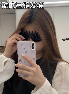 发箍梳子形状太阳眼镜欧美风压发头箍搞怪夸张太阳眼镜拍照道具送