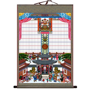 不褪色布供奉老祖宗家谱族谱挂画老式卷轴家堂轴子宗谱祖先神位图