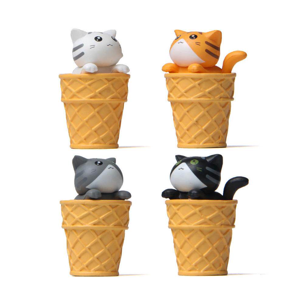 美食系列4款冰淇淋猫咪小猫微景观园艺造景公仔创意桌面摆件公仔