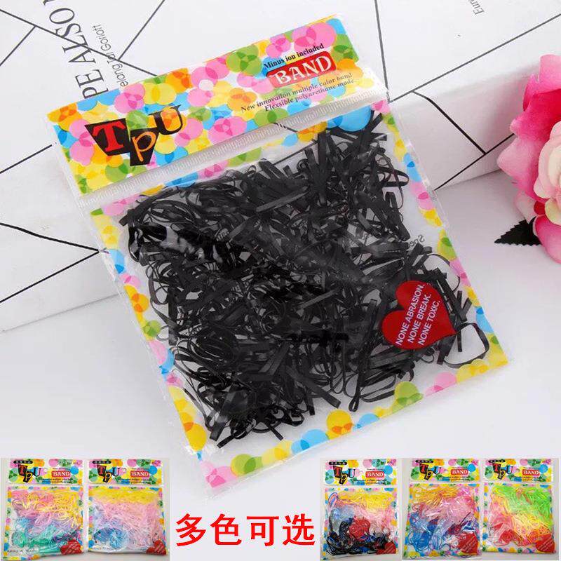 儿童成人基础款一次性皮筋发圈TPU材质头绳发饰品袋装小胶圈皮套