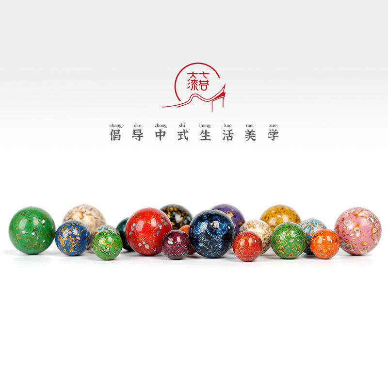 珠单珠15螺钿散珠福州漆器木胎手串非遗大漆工艺犀皮漆