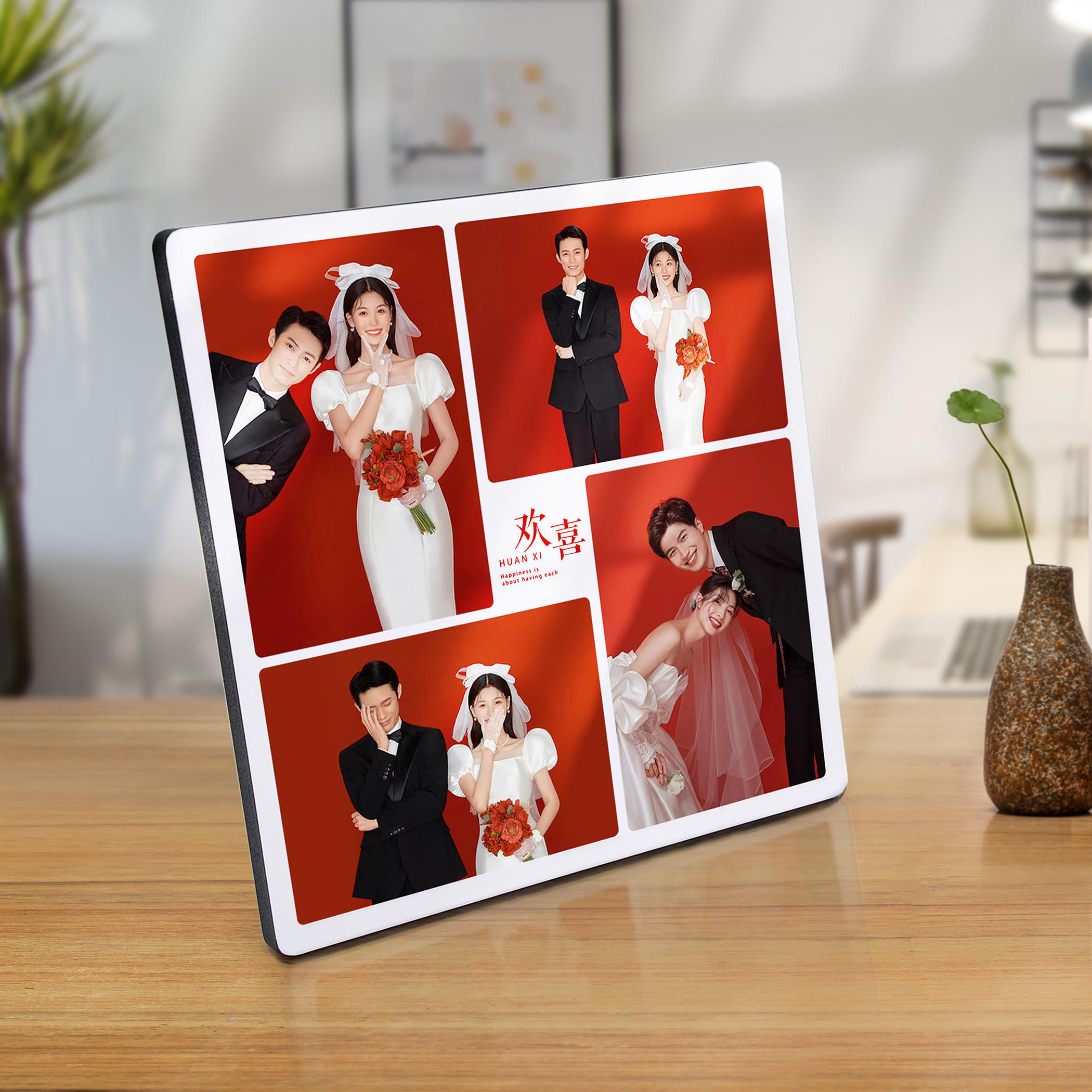 相框摆台定制高级感婚纱照宫格拼图创意儿童相片制作水晶照片打印