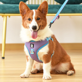 狗狗牵引绳背心式 狗绳中型犬柯基柴犬法斗遛狗绳狗链子宠物胸背带
