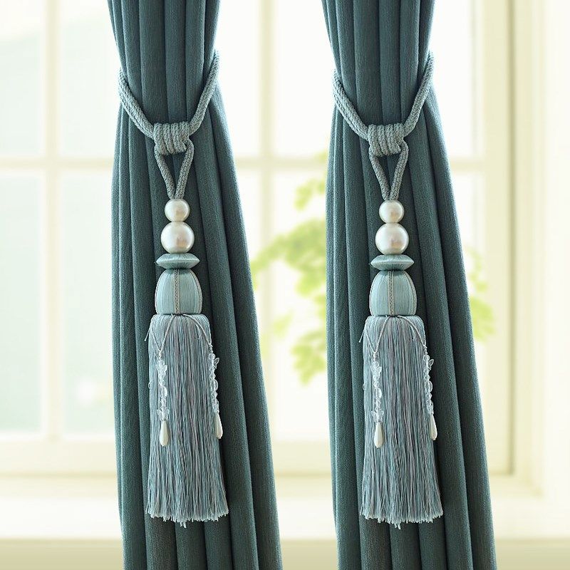 欧式捆绑绳子窗帘扣绑带系带挂球一对装饰品创意扎带挂钩流苏束带,居家布艺,窗帘绑带,淘宝优惠券,粉丝福利购,淘宝优惠卷