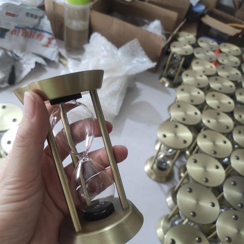 可以自己装沙的沙漏计时器创意家居金属摆件玻璃空瓶diy定制刻字