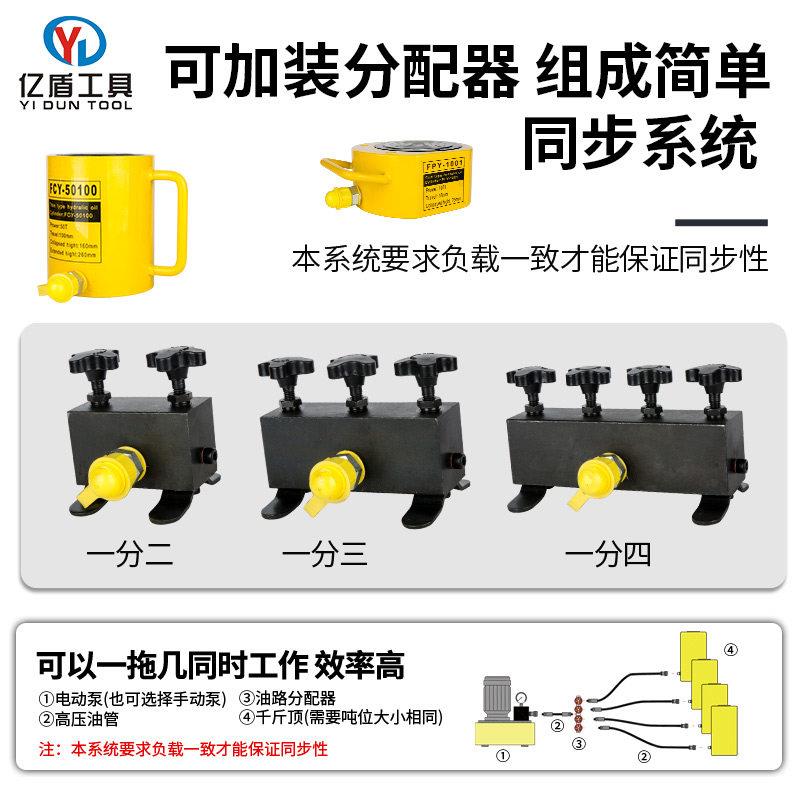 亿盾液压千斤顶分离式液压迷你双回路分体中空薄型水平横向千斤顶