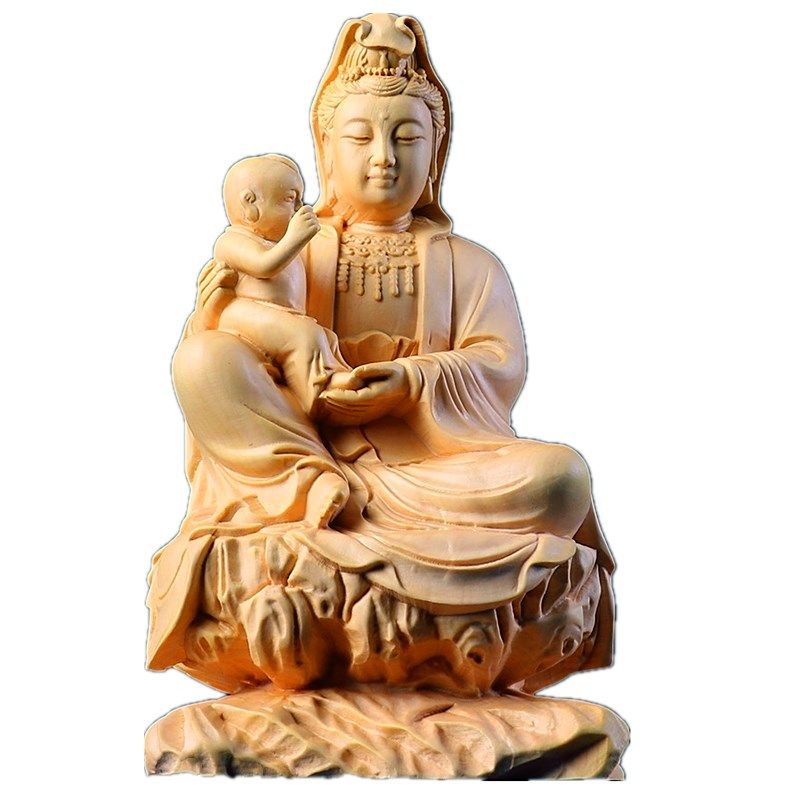 荷叶莲花自在观音大士木雕摆件实木送子菩萨鱼篮骑龙净瓶家居玄关,家居饰品,木雕,淘宝优惠券,粉丝福利购,淘宝优惠卷