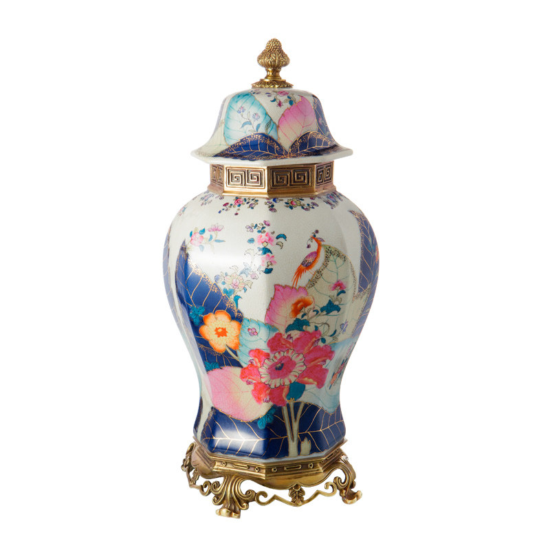 欧式彩绘陶瓷配铜家居饰品摆件 纸巾盒储物罐古典茶叶罐高档奢华,家居饰品,装饰摆件,淘宝优惠券,粉丝福利购,淘宝优惠卷