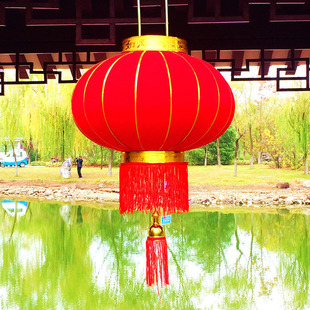 绸布大红灯笼春节新年节日装饰阳台大门挂饰结婚喜庆户外防水防晒