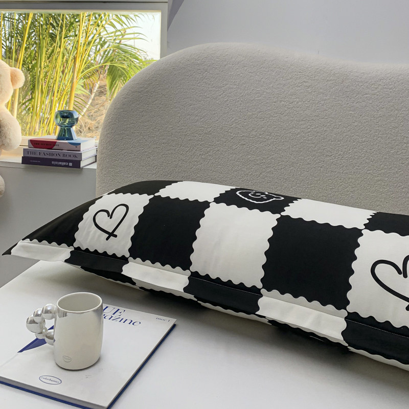 清晰简约纯棉双人长枕套1.2m情侣全棉1.5米加长拉链枕头芯外套1.8,床上用品,枕套,淘宝优惠券,粉丝福利购,淘宝优惠卷