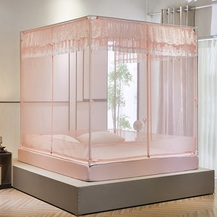 蚊帐家用2024新款免安装135x190床笠回底防摔卧室2米x2米大床蚊帐