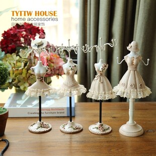 田园公主铁艺可旋转耳环饰 首饰展示架 项链珠宝挂梳妆台家饰摆件