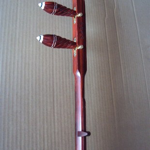 紫檀秦腔板胡杆卷书头平头秦腔扁杆高音带紫檀滑道腰码千斤小胡杆