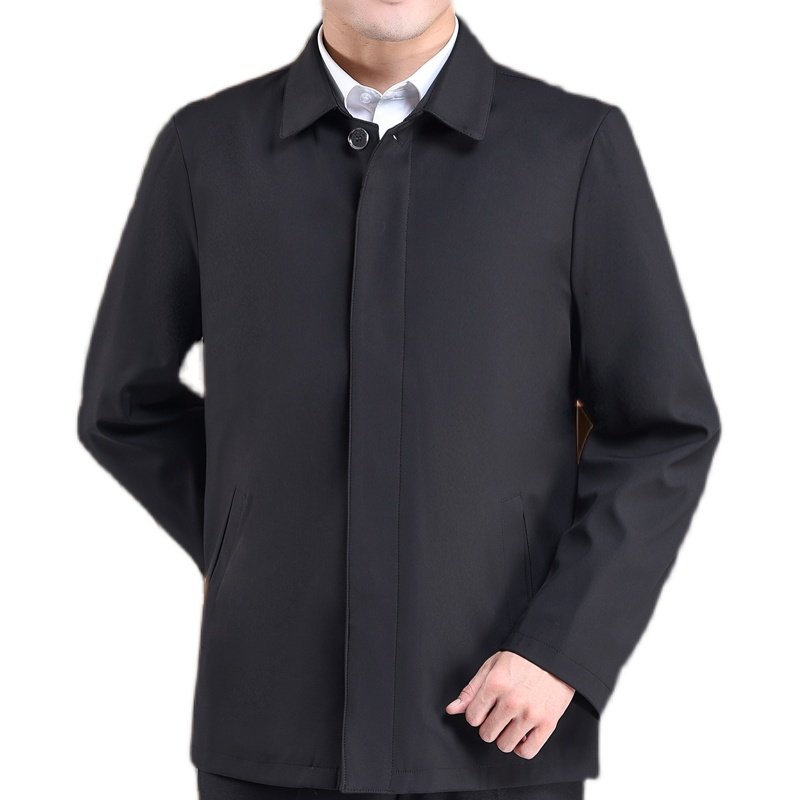 新款中老年人夹克外套男士春秋季扣子上衣服爸爸翻领休闲男装外套,男装,夹克,淘宝优惠券,粉丝福利购,淘宝优惠卷