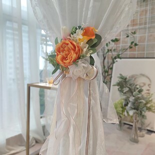 家居花艺摆件绑带装 饰现代田园仿真花客厅点缀氛围布置窗帘饰品