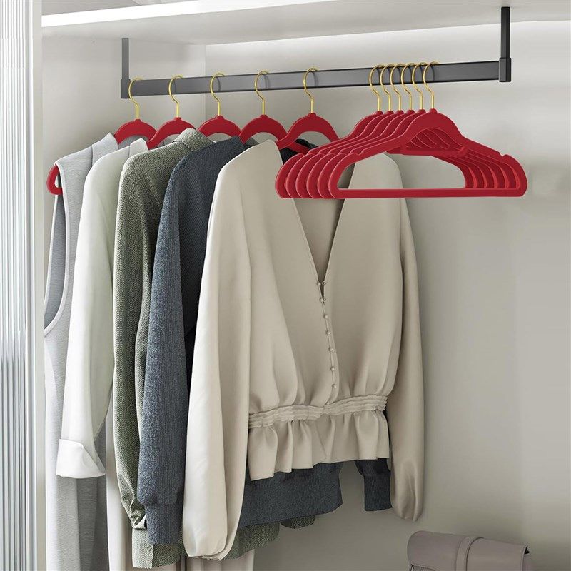 高端中式结婚衣架红色大红喜庆陪嫁专用衣撑子防滑无痕省空间衣挂,收纳整理,植绒衣架/布衣架,淘宝优惠券,粉丝福利购,淘宝优惠卷