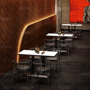 酒吧桌椅套装酒馆清吧小吃店椅子咖啡厅奶茶店复古工业风桌椅组合