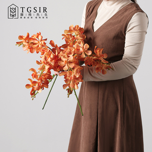 千代兰仿真花客厅电视柜花瓶插花装饰摆饰假花手捧花造景配材兰花