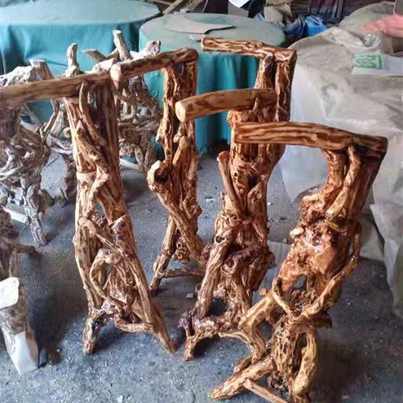 新款根雕花架孔雀老鹰标本站立支架底座天然实木客厅落地摆件装饰图片