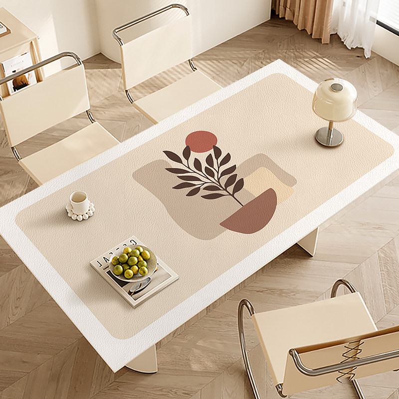 奶油风皮革桌布餐桌垫防水防油防烫隔热长方形茶几桌布可擦洗垫子,居家布艺,桌布,淘宝优惠券,粉丝福利购,淘宝优惠卷